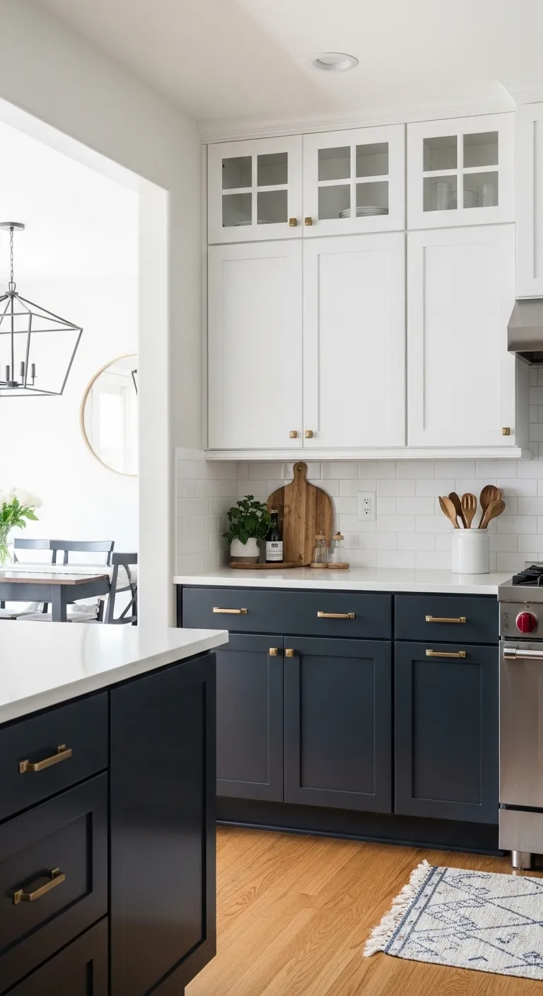 Two-Tone Kitchen Cabinets Design for Visual Contrast