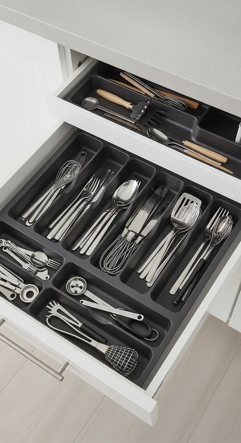 Use Drawer Organizers Inside Cabinets
