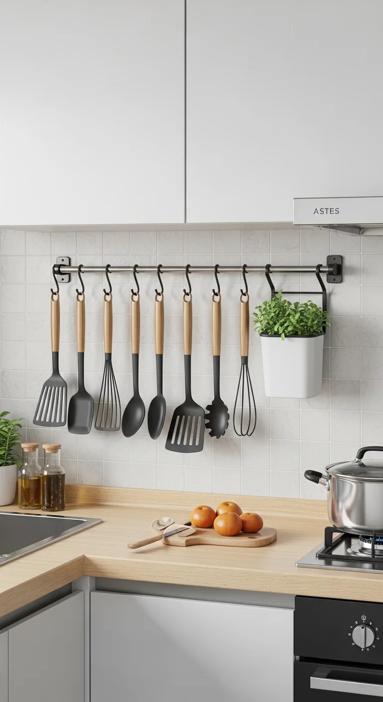 Use Hanging Storage for Kitchen Counter Organization