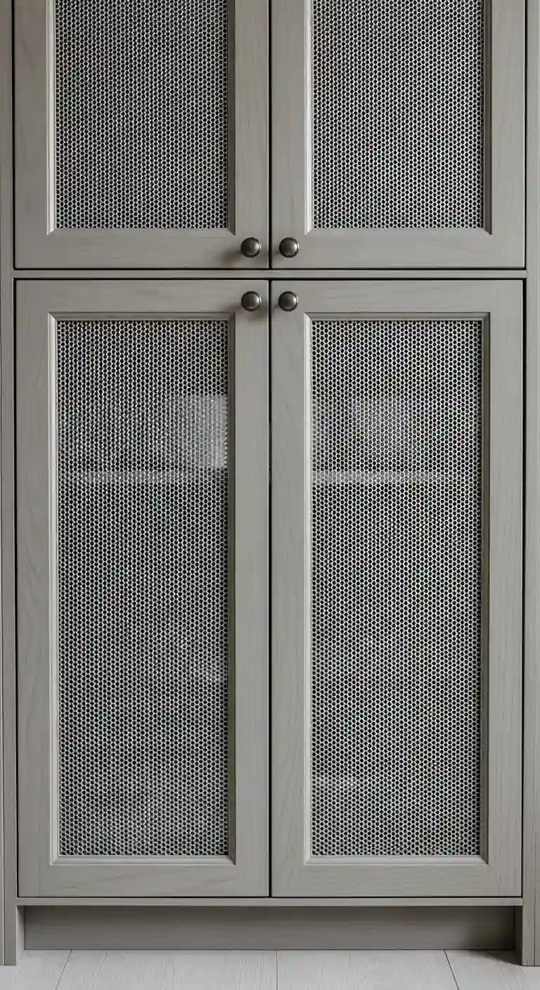 Use Mesh Inserts for a Unique Kitchen Cabinets Makeover