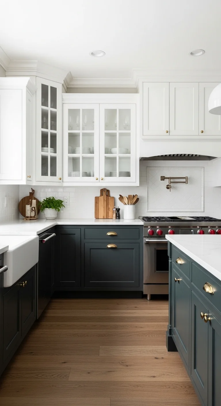 Use Two Tone Colors for a Modern Kitchen Cabinets Makeover