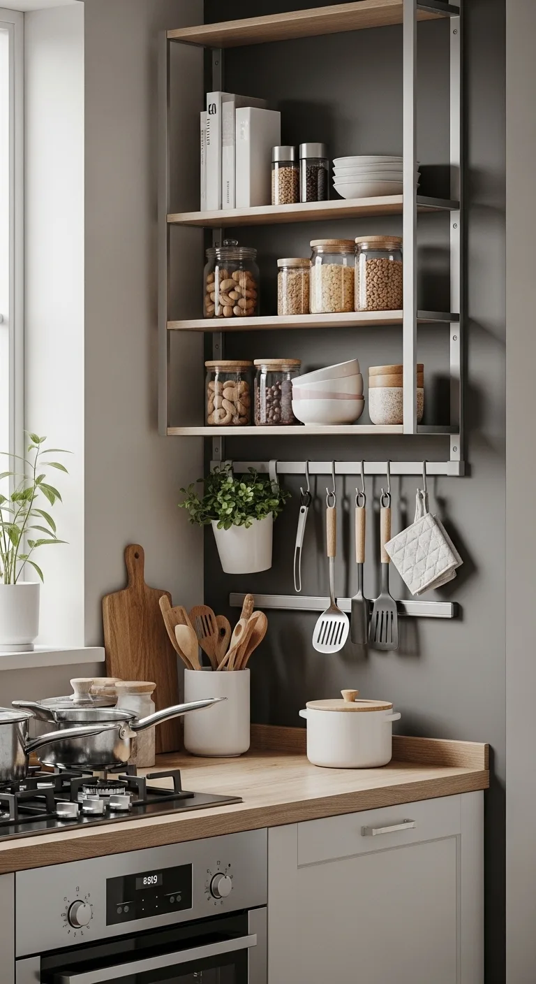 Use Vertical Storage for Better Kitchen Counter Organization Efficiency