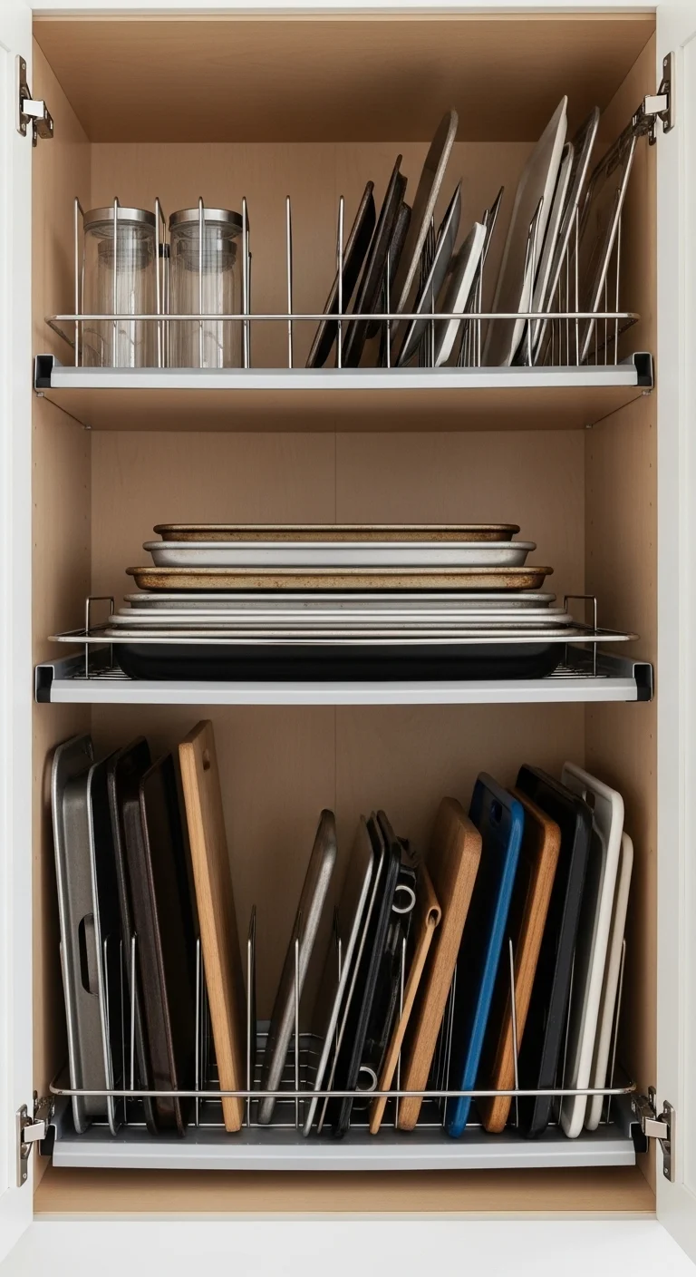 Use Vertical Storage for Smart Kitchen Cabinets Organization