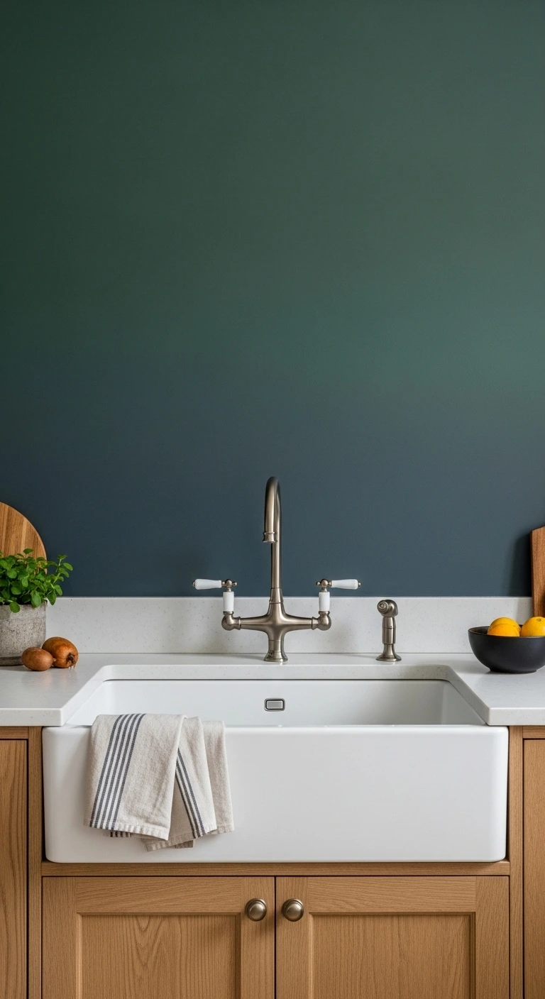 Use a Bold Accent Wall Behind the Sink
