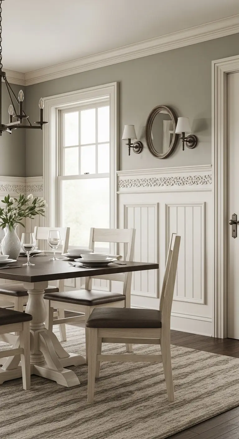 Vintage-Inspired Wainscoting Dining Room Classic Character