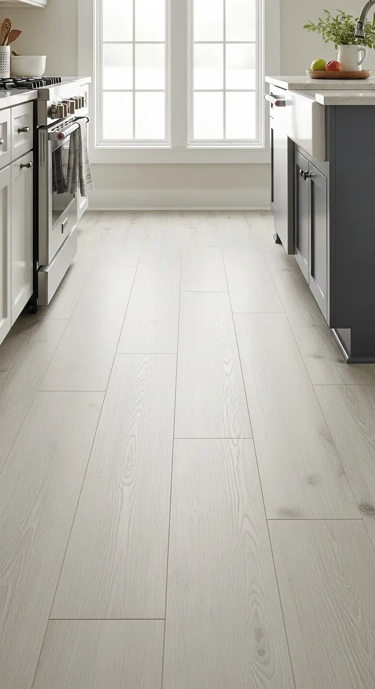 Whitewashed Wood Flooring for Natural Warmth