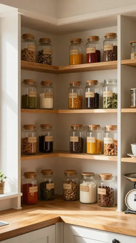 Cozy Apothecary Pantry With Retro Glass Jars