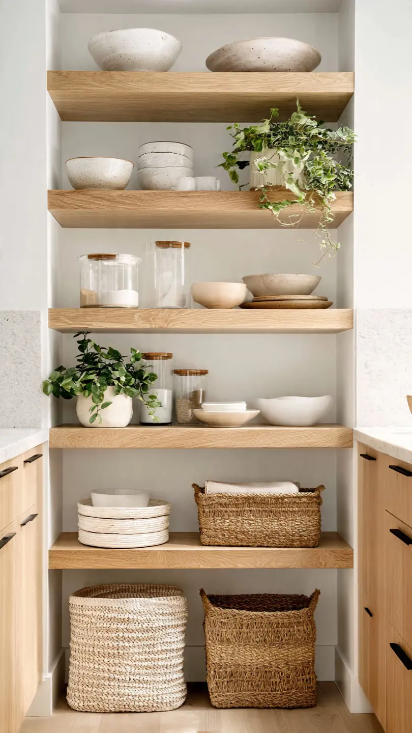 Add Open Shelving for an Airy and Functional Layout