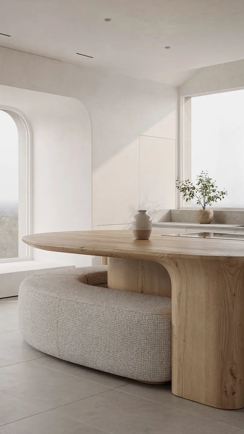 Add Soft Modern Charm With Rounded Maple Countertop