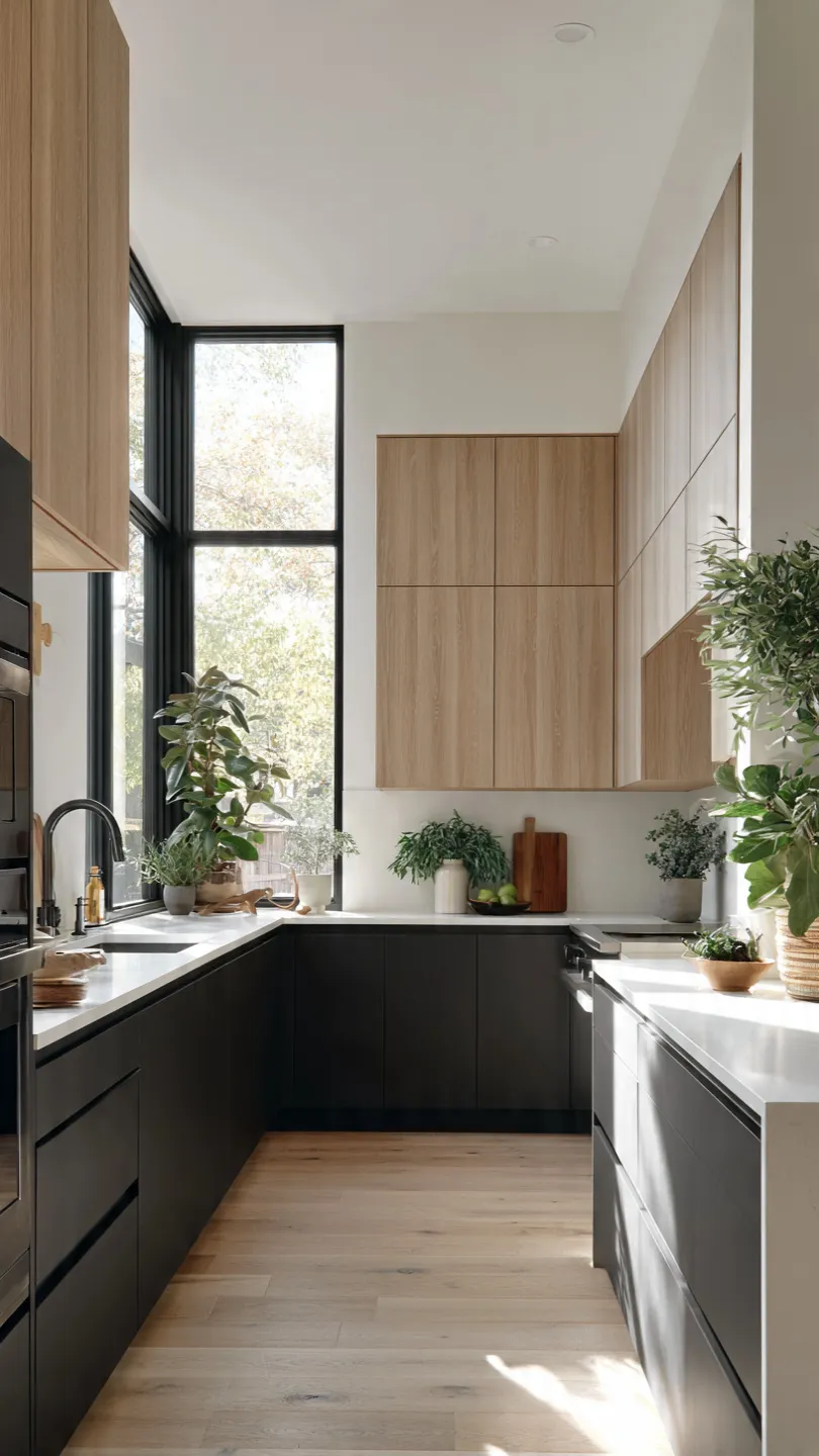 Add Two-Tone Scandinavian Kitchen Cabinets for Modern Visual Interest