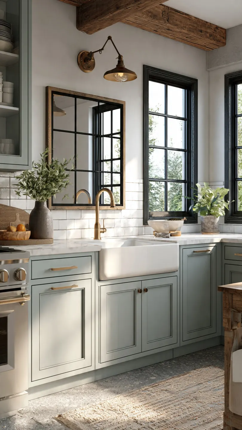 Add a Statement Mirror Above Kitchen Sink Spaces