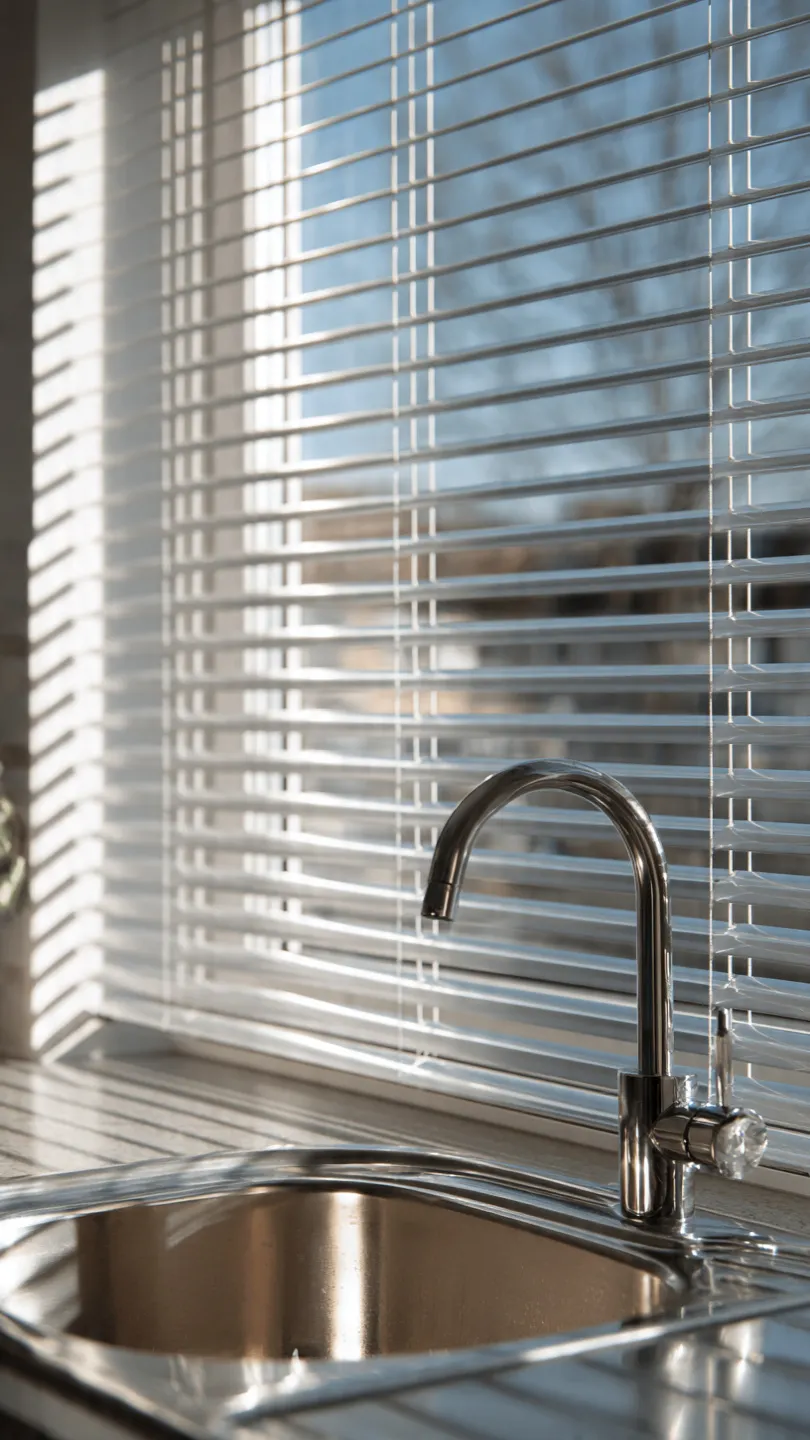 Aluminum Venetian Blinds for Durable Kitchen Blinds Ideas Above Sink Solutions