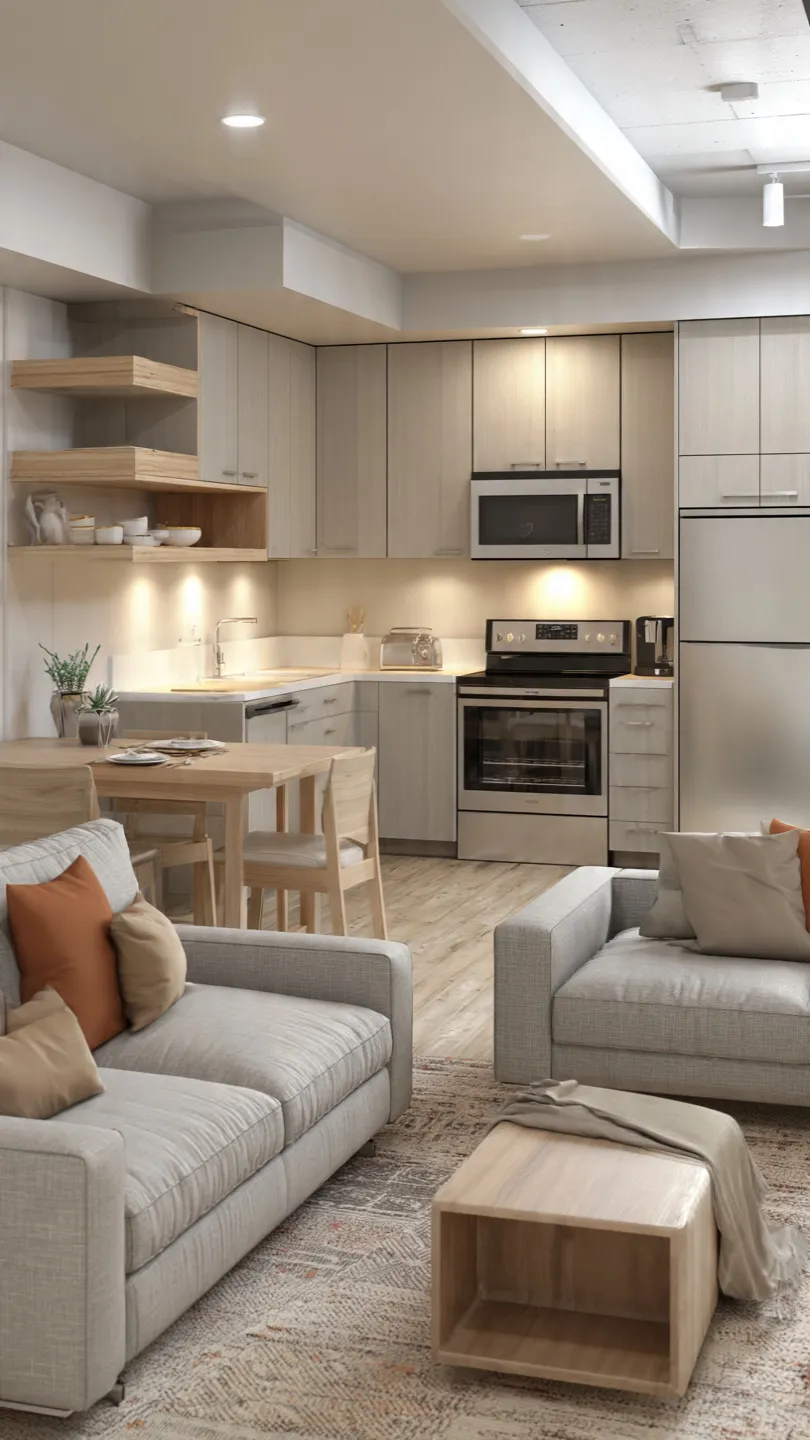 Basement Apartment Kitchenette with Stove for Rental Spaces