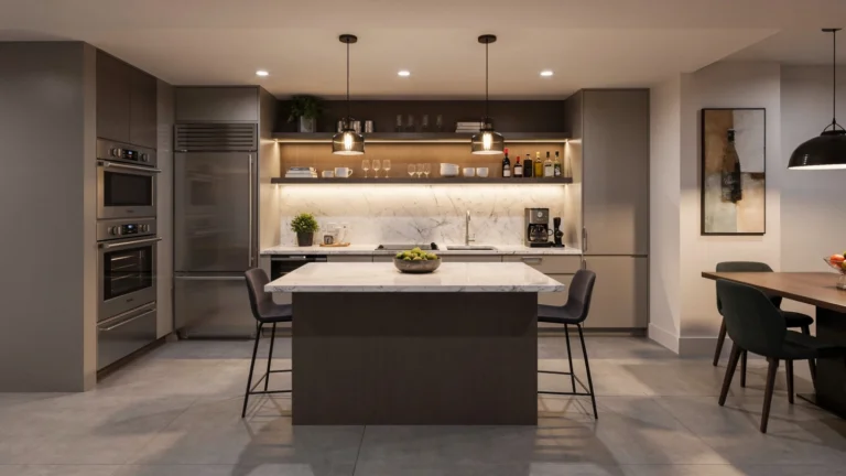 Basement Kitchenette with Island