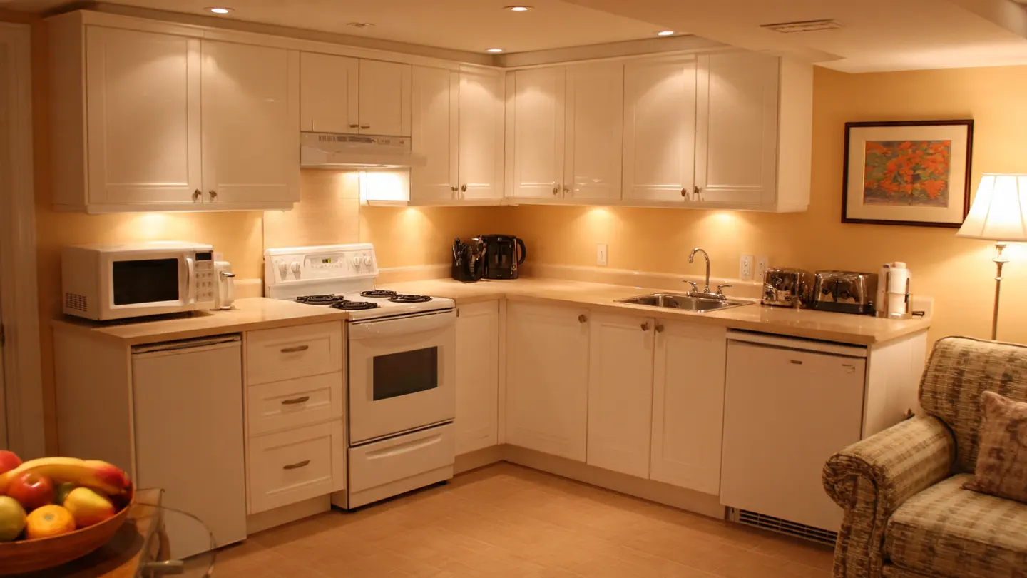 Basement Kitchenette with Stove