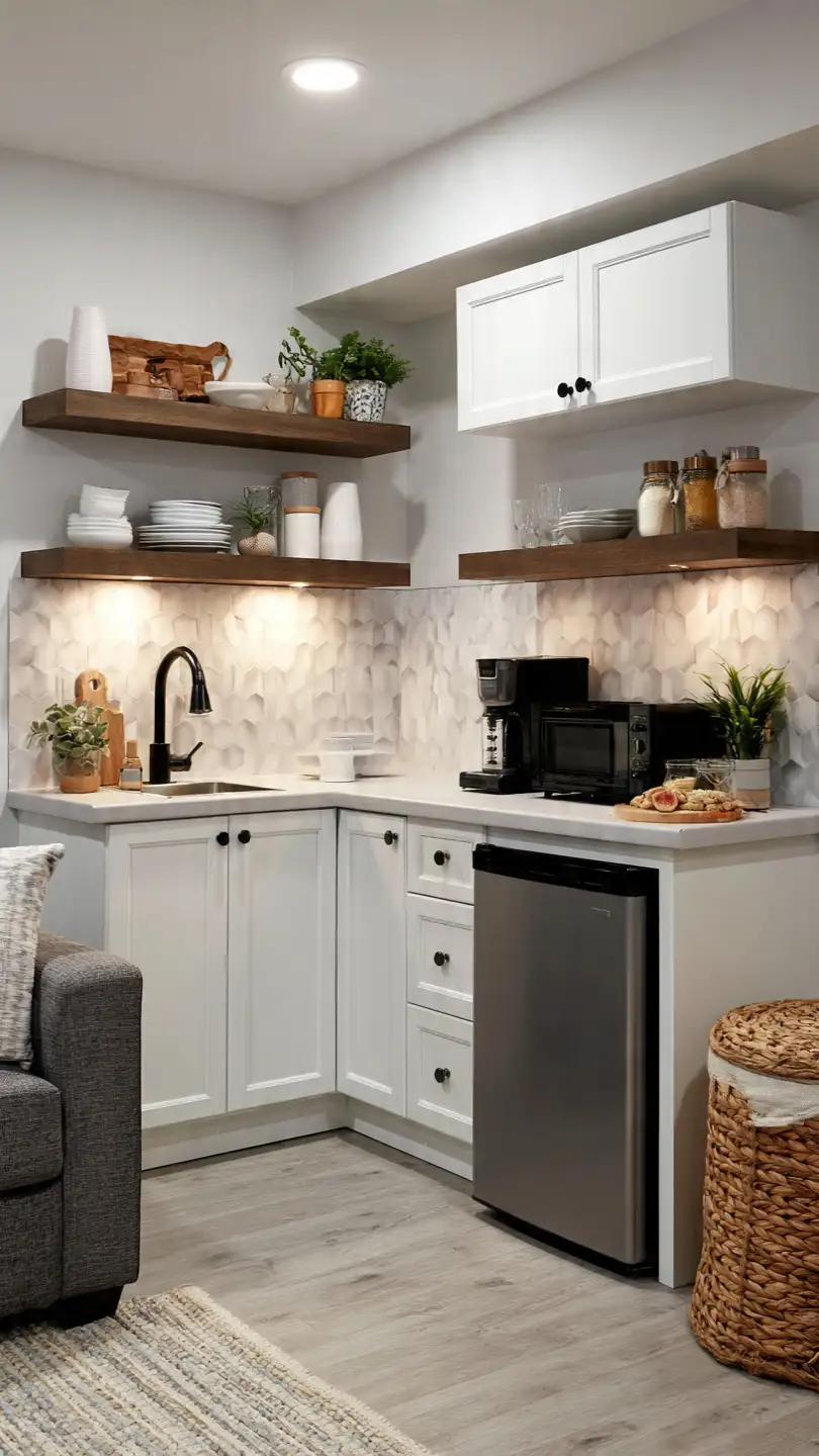 Budget-Friendly Basement Kitchenette No Sink Makeover