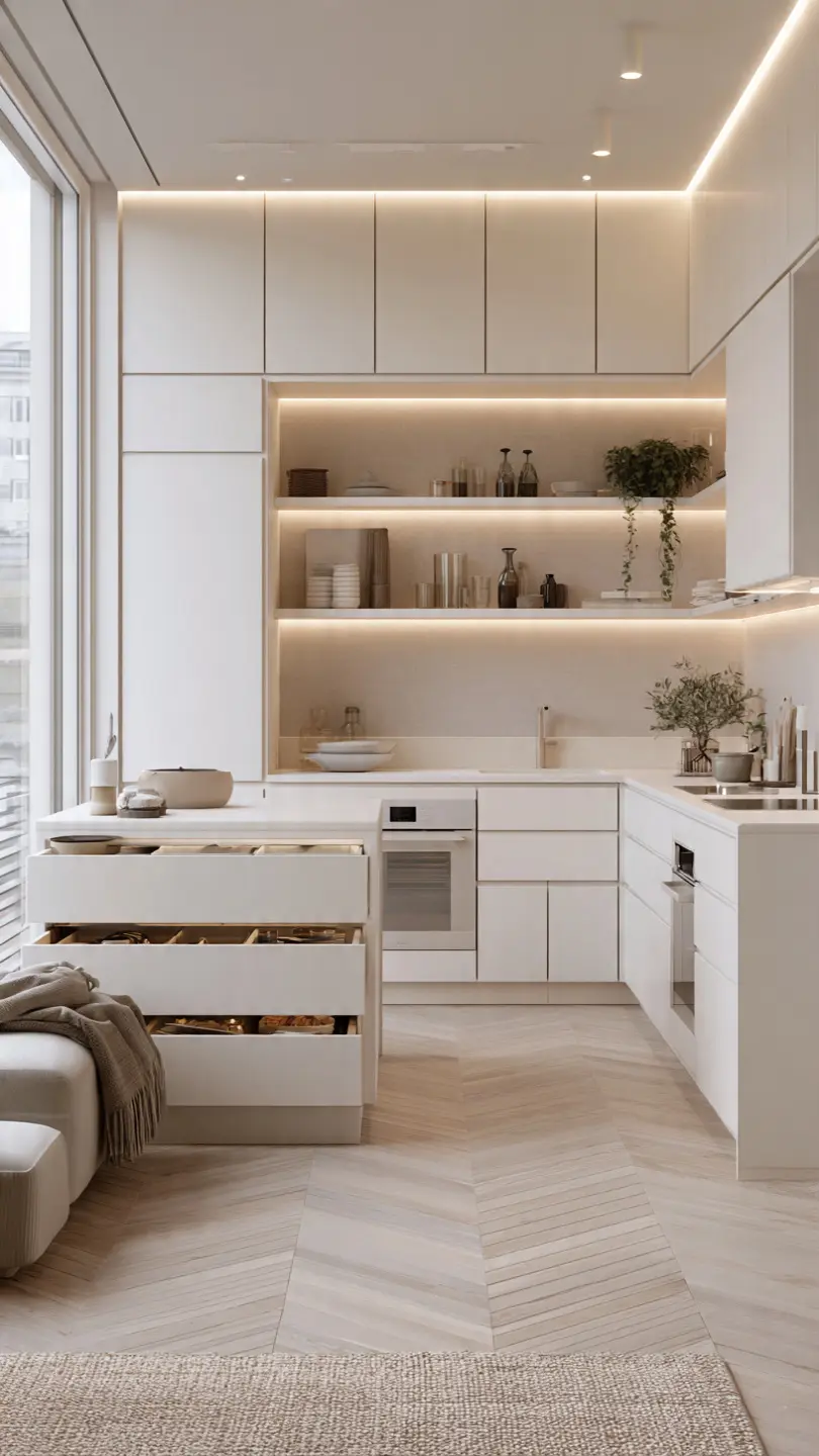Choose Matte White Scandinavian Kitchen Cabinets for a Bright Open Feel