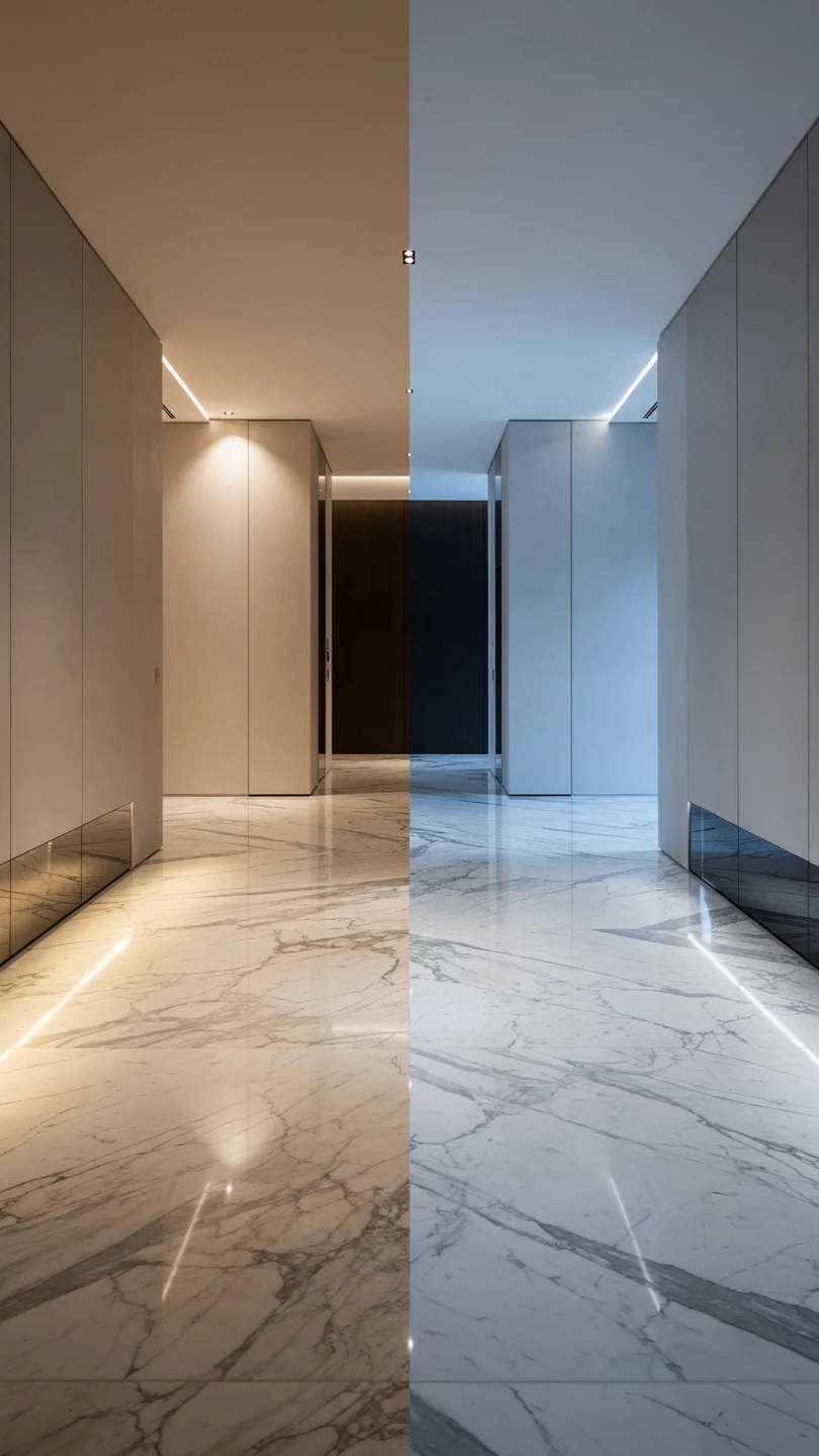 Choosing Finishes and Lighting for Calacatta Marble Floor Designs