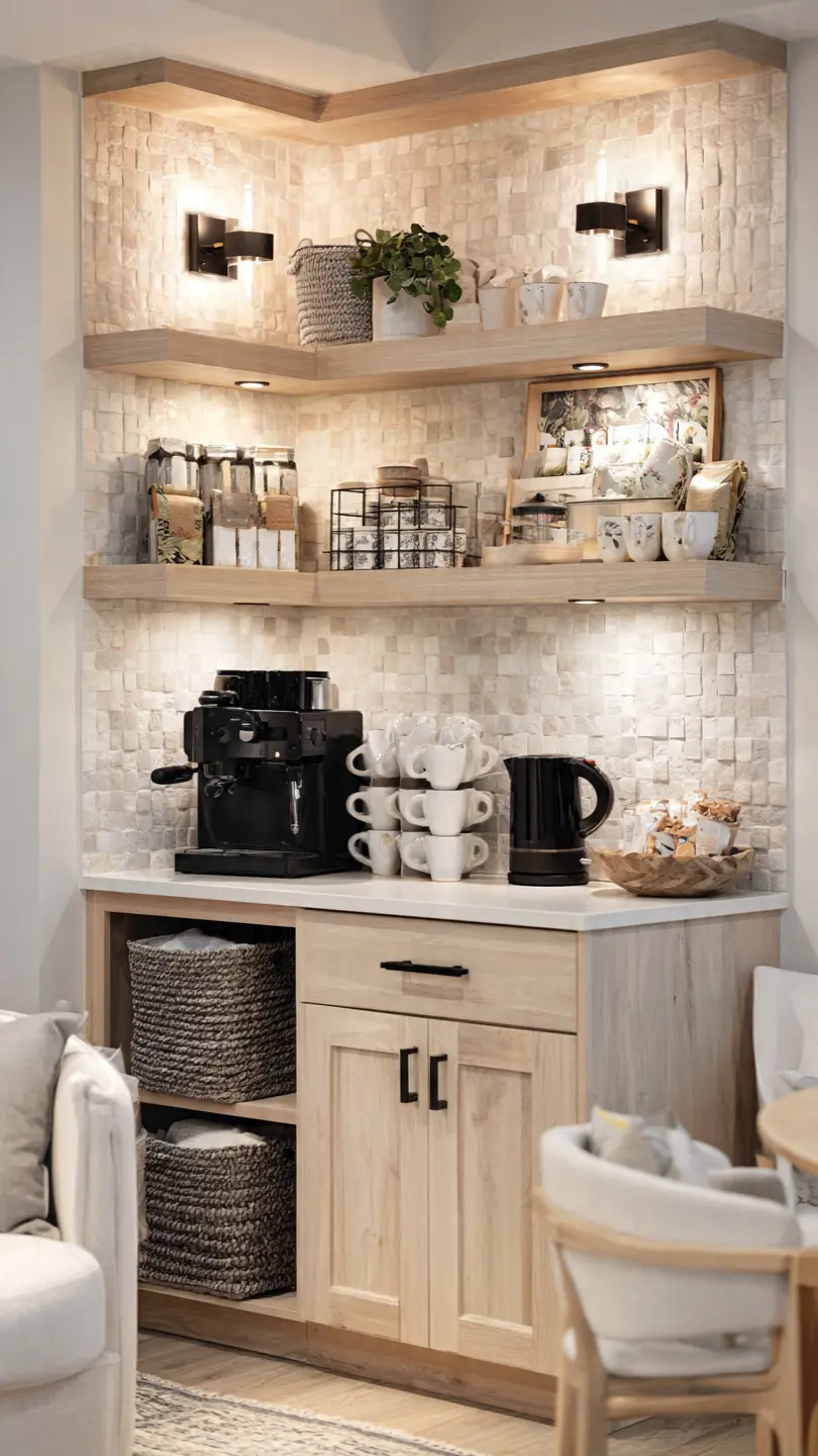 Coffee Bar Inspired Basement Kitchenette No Sink Setup