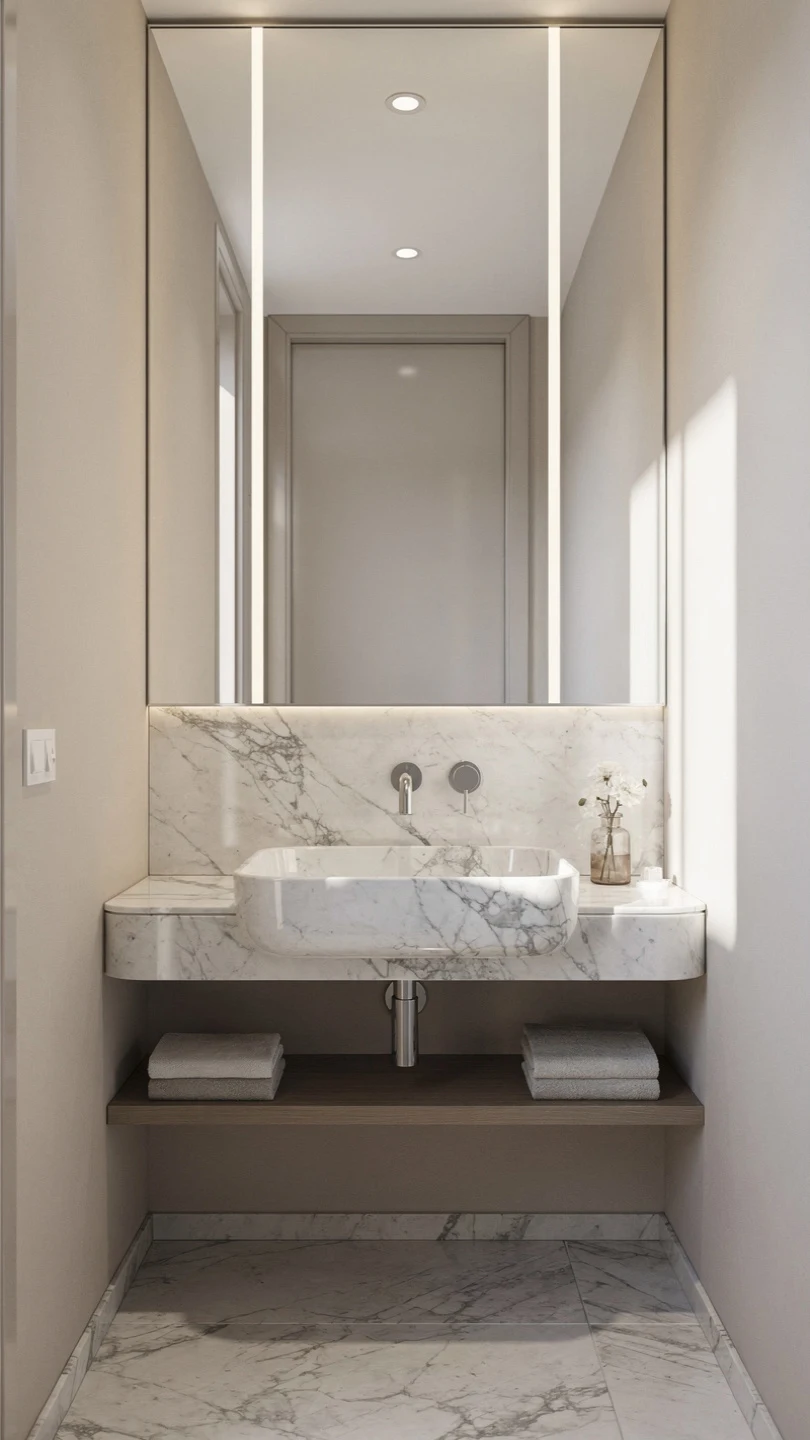 Compact Calacatta Marble Sink Ideas for Small Bathrooms
