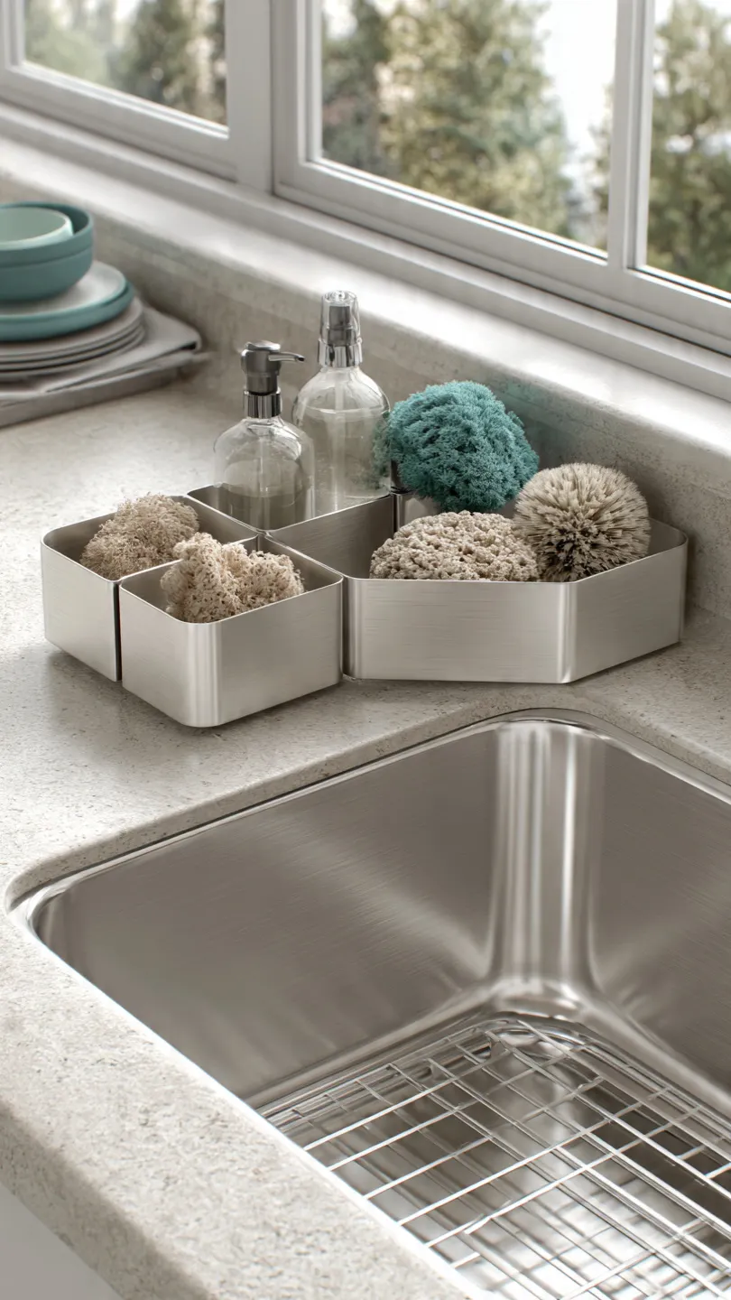 Compact Corner Kitchen Sink Soap Tray for Space Optimization