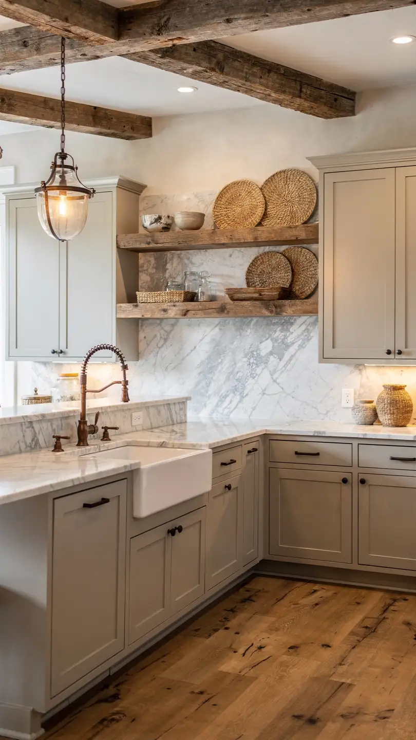 Create a Farmhouse-Inspired Calacatta Marble Kitchen Design