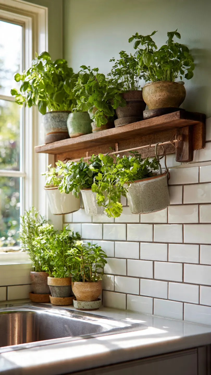 Create a Herb Garden Above Kitchen Sink Windows