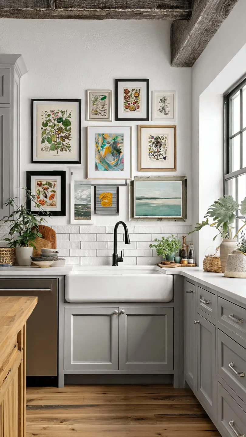 Display Framed Artwork Above Kitchen Sink Spaces