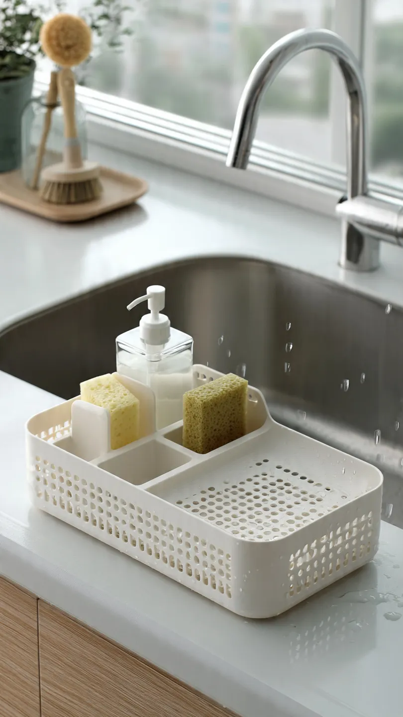 Drainage-Enhanced Kitchen Sink Soap Tray for Quick Drying Performance