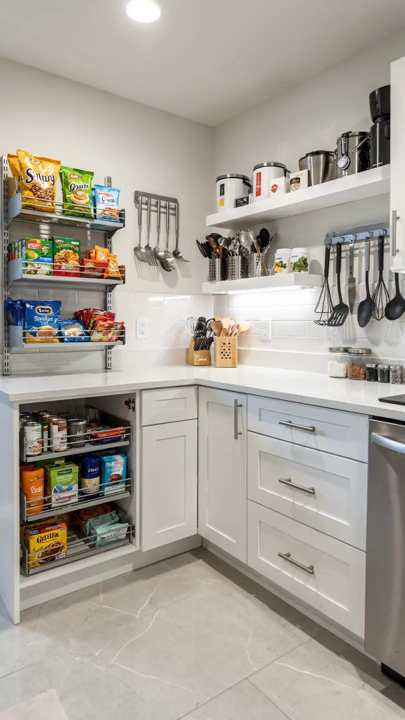 Family-Friendly Basement Kitchenette With Durable Surfaces