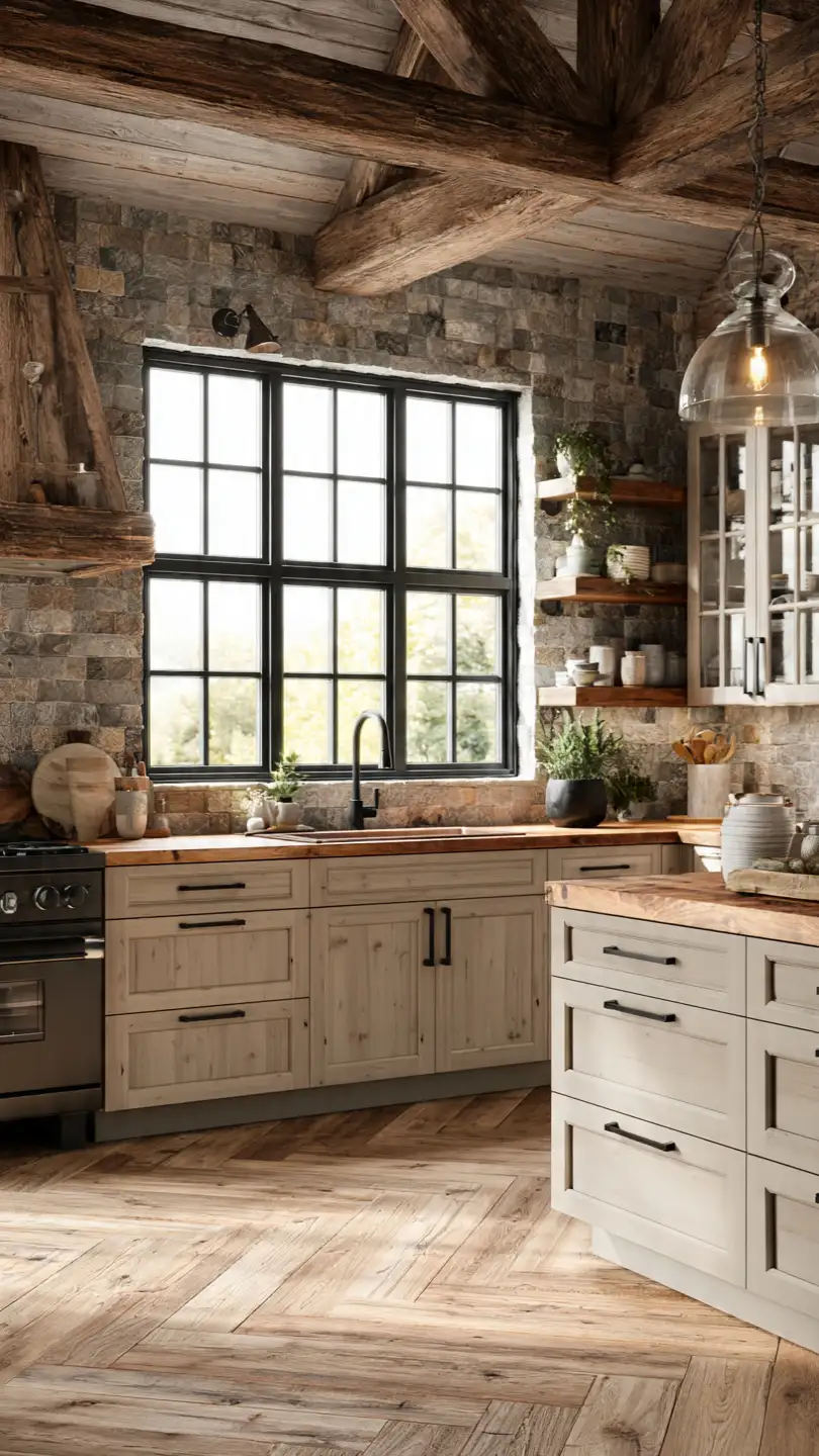 Farmhouse-Style Window Over Sink for Rustic Charm