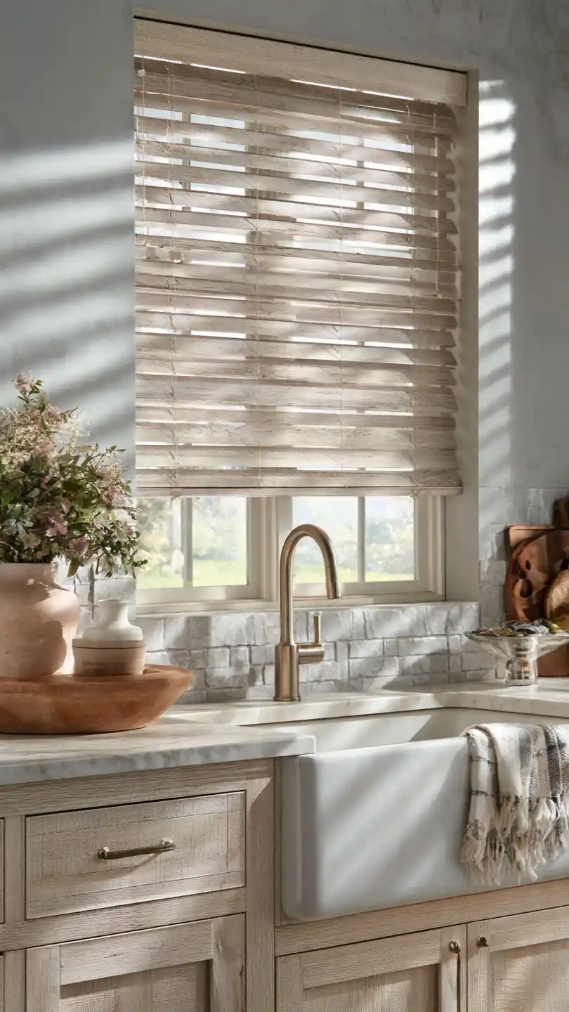 Faux Wood Blinds Offering Natural Texture
