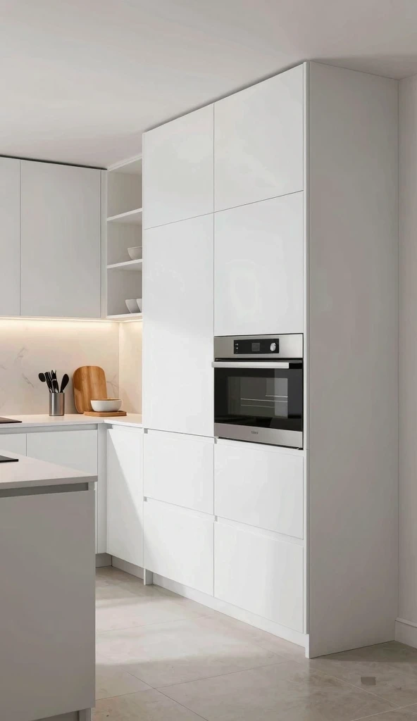 Floor-To-Ceiling Kitchen Cabinets With Hidden Storage