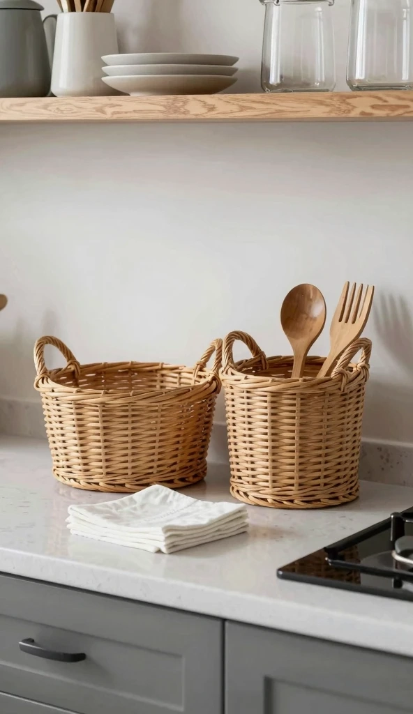 Incorporate Functional Baskets for Storage
