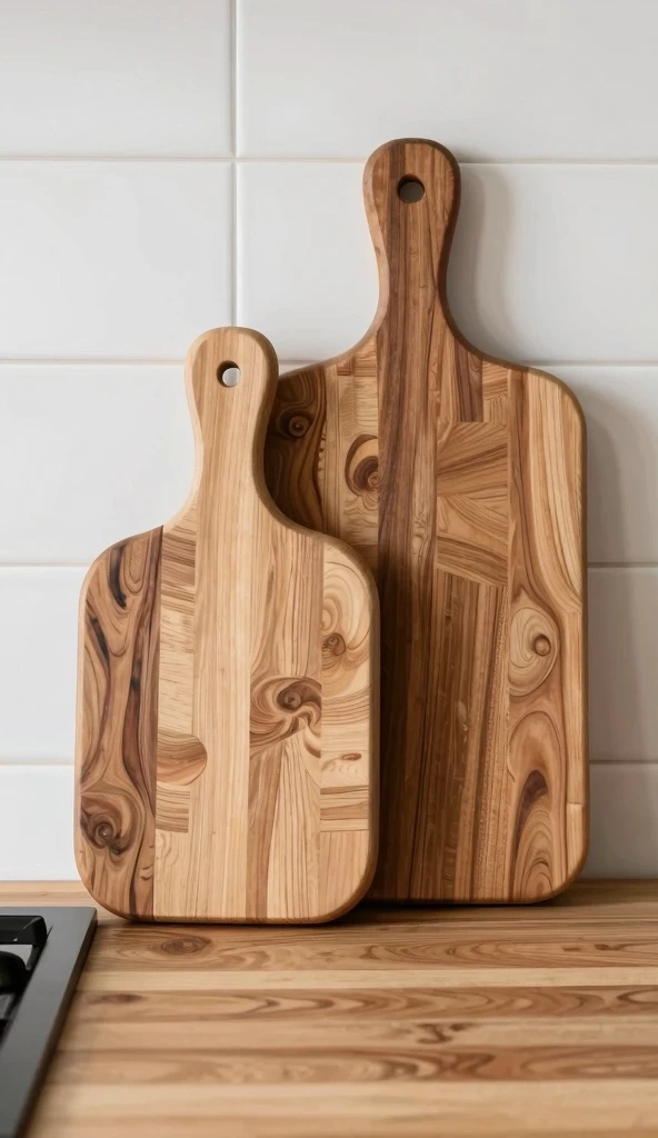 Incorporate Wooden Cutting Boards as Decor Accents
