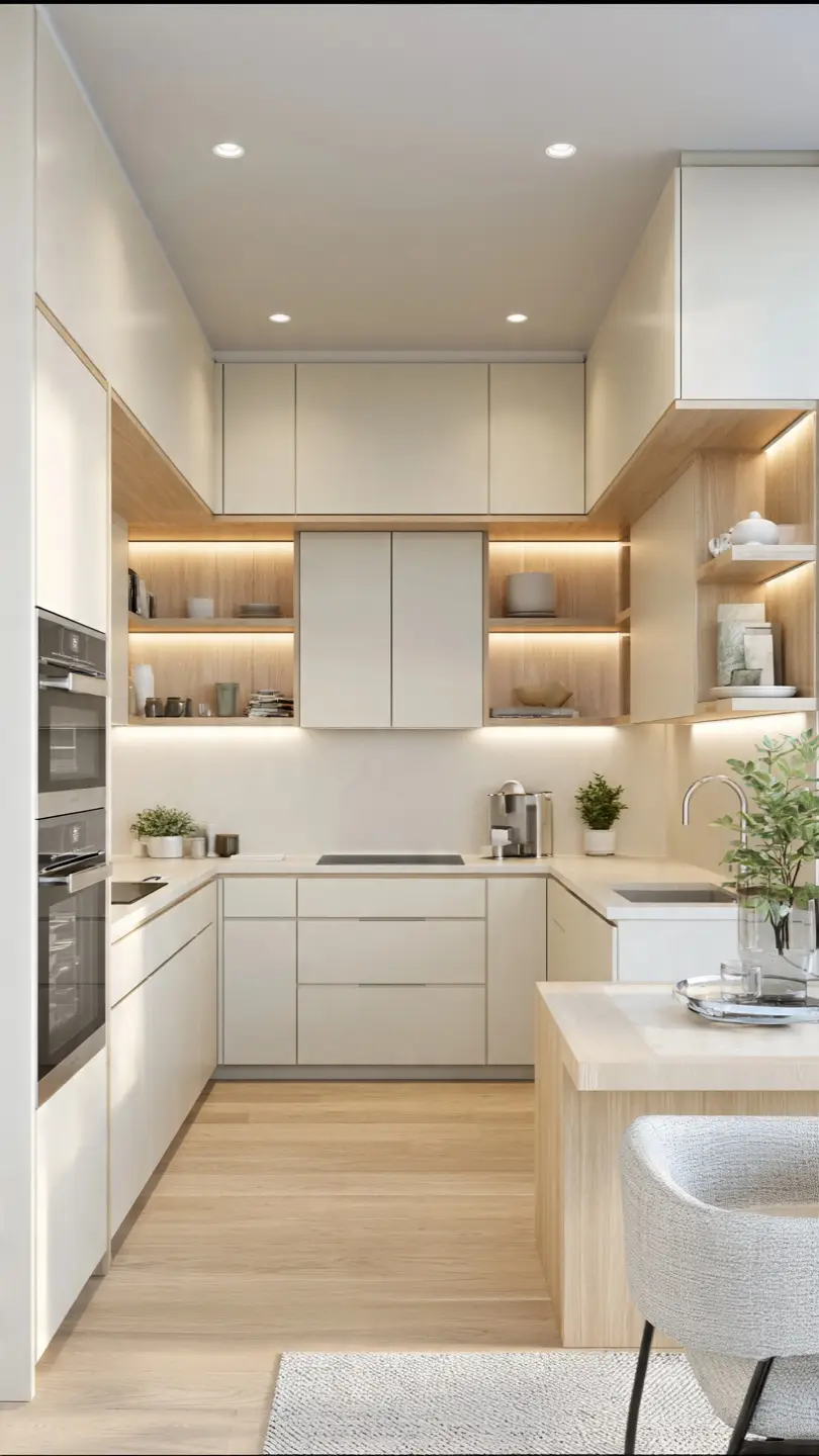 Install Flat-Panel Scandinavian Kitchen Cabinets for Sleek Minimalism