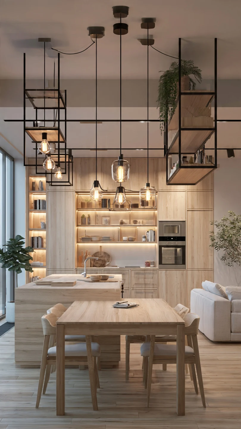 Install Minimalist Pendant Lighting Above Functional Workspaces
