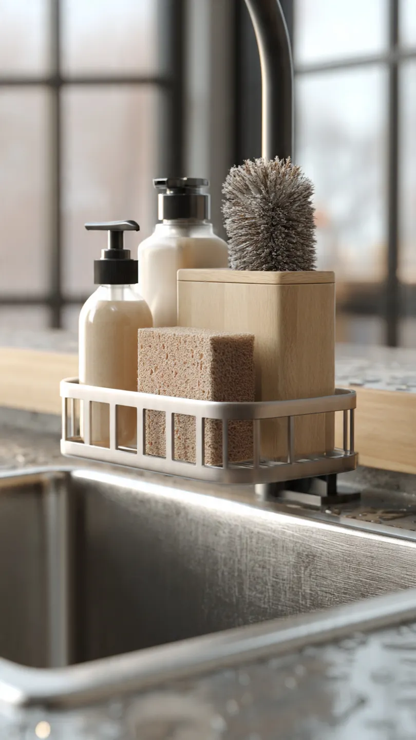 Magnetic Kitchen Sink Soap Tray for Strong Stability and Grip