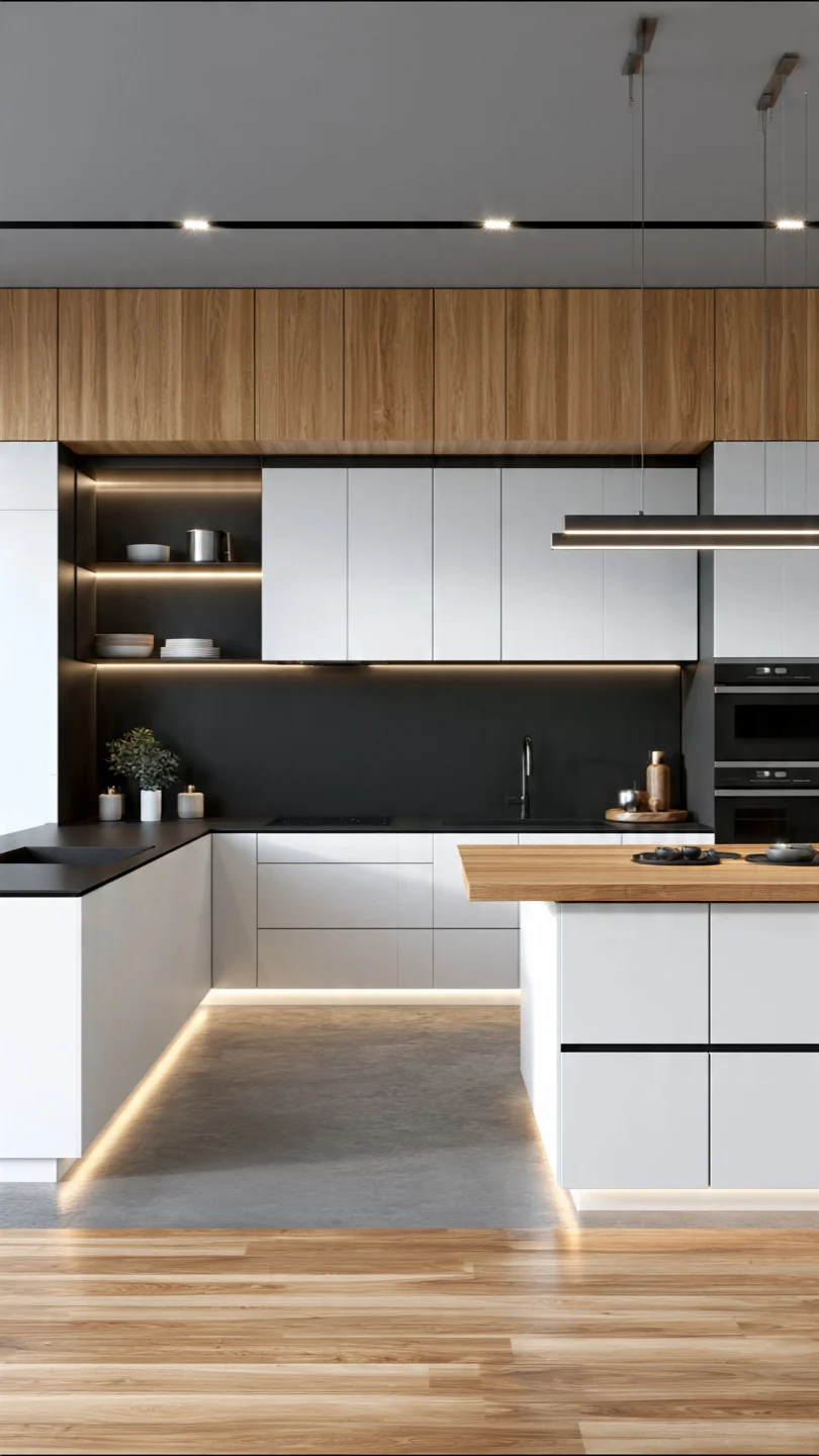 Matte Black Scandinavian Kitchen Backsplash