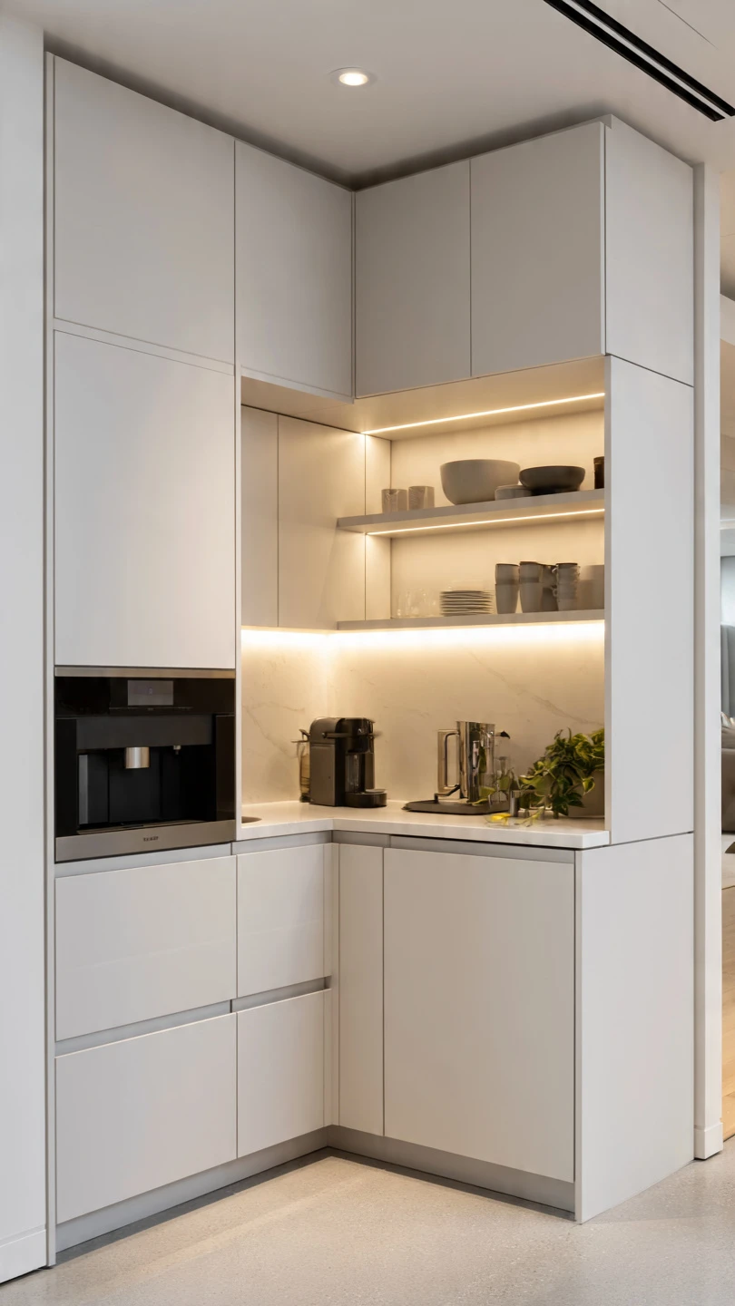 Minimalist Basement Kitchenette No Sink Setup