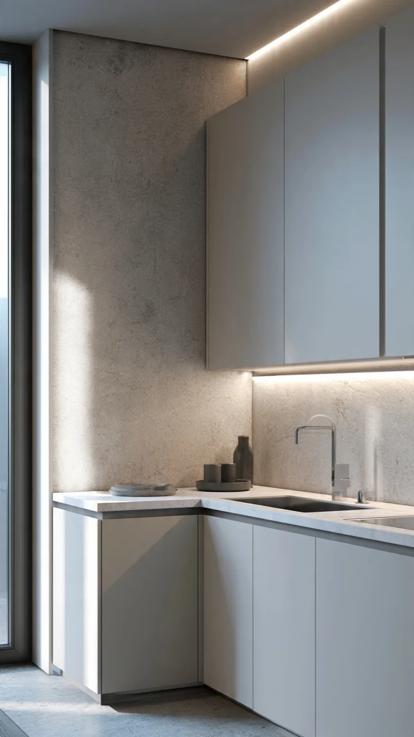 Minimalist Corner Kitchen Sink for Clutter-Free Spaces