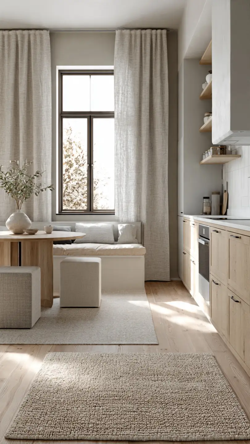 Mix Textured Fabrics Into Scandinavian Kitchen Style Interiors