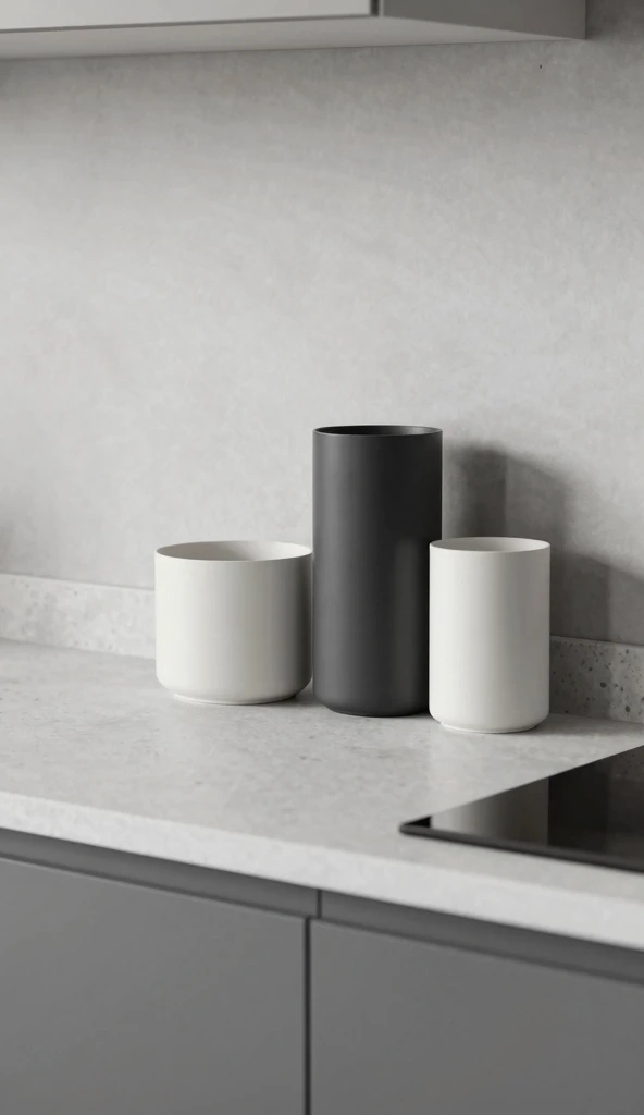 Modern Kitchen Countertop Styling with Geometric Balance