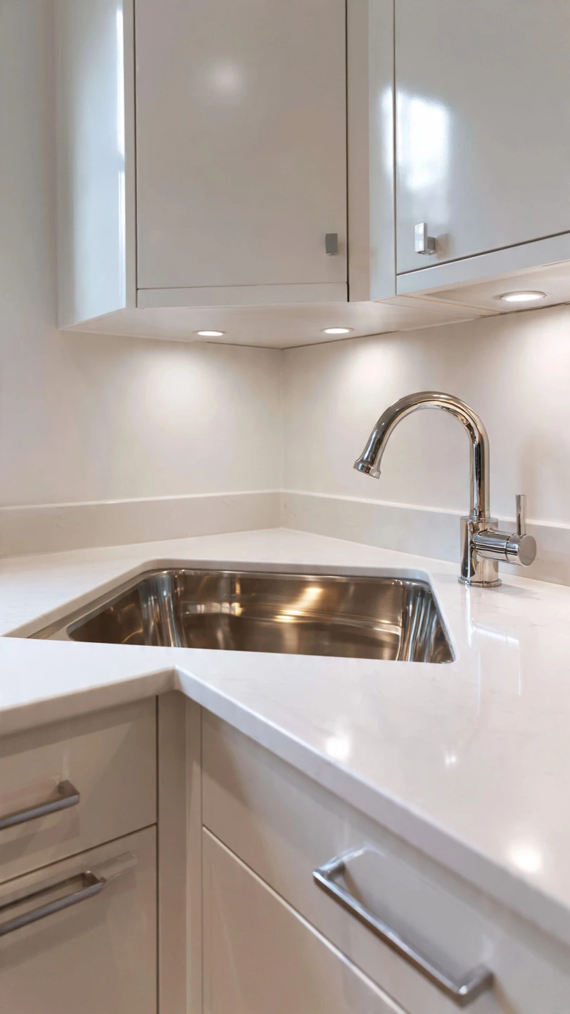 Modern Stainless Steel Corner Kitchen Sink for Contemporary Homes