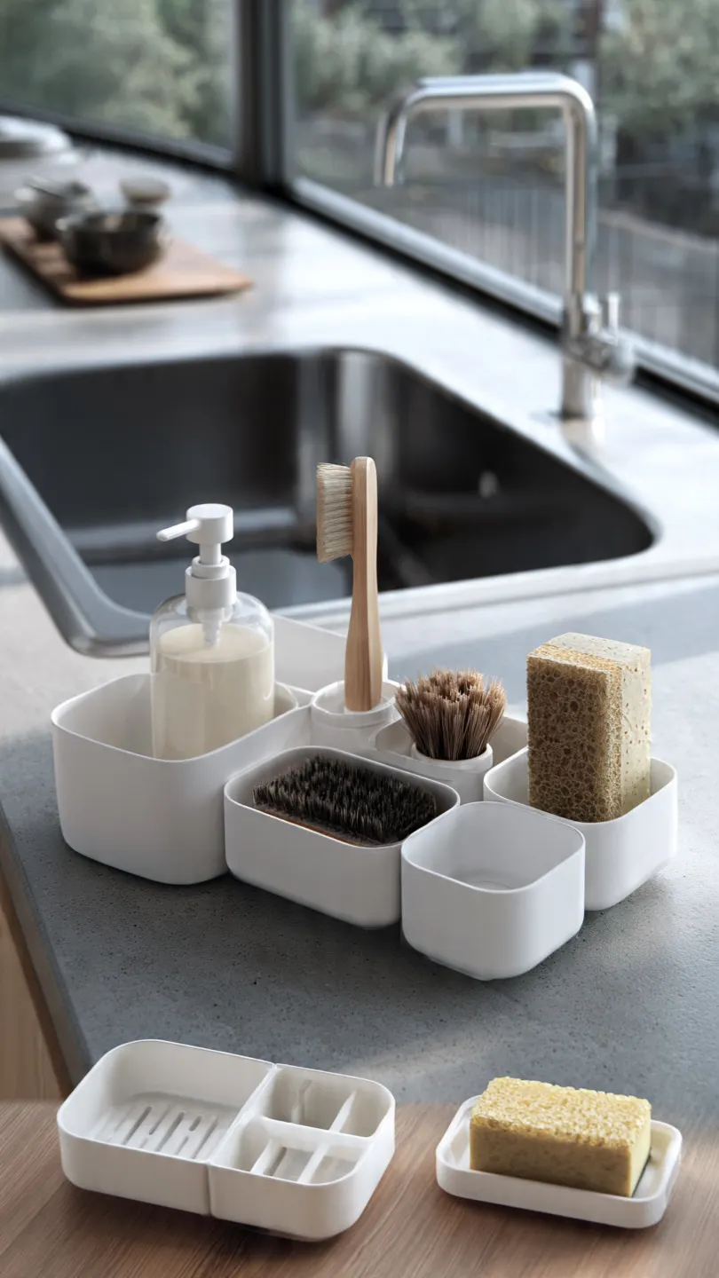 Modular Kitchen Sink Soap Tray System for Custom Organization Needs