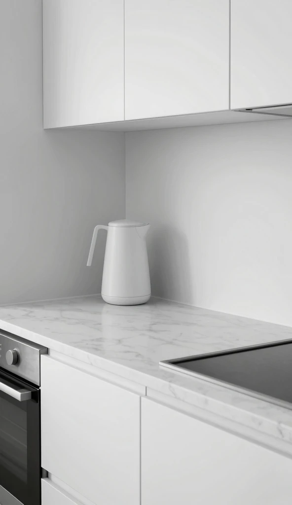Monochrome Kitchen Countertop Styling for a Unified Look
