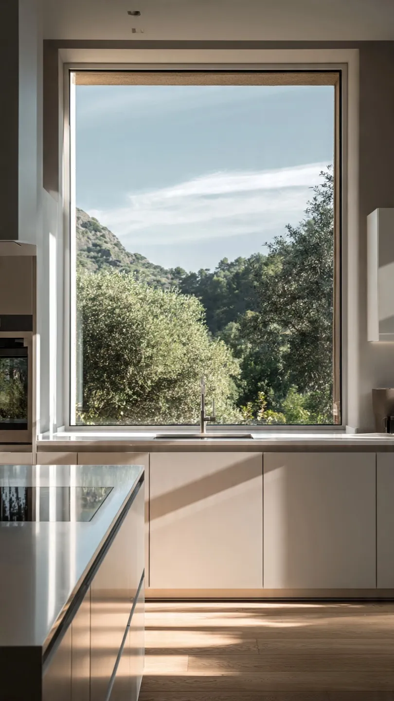 Open Picture Window Above Sink for Panoramic Views