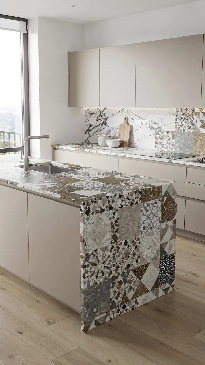 Patterned Ceramic Slab Countertops for Artistic Character