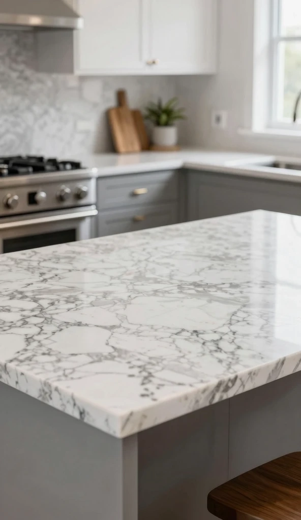 Quartz Kitchen Countertops for Low-Maintenance Elegance