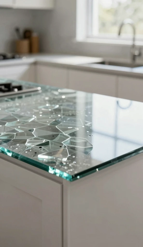 Recycled Glass Kitchen Countertops for Sustainable Style